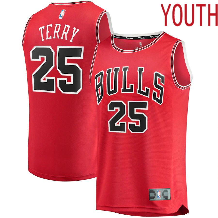 Youth Chicago Bulls #25 Dalen Terry Fanatics Branded Red Draft First Round Pick Fast Break Replica NBA Jersey->youth nba jersey->Youth Jersey